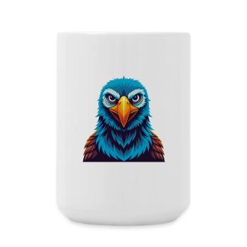 Albatros Bunte Kawaii Cartoon Figur Haustier - Große Tasse 440 ml - Weiß - Vorne