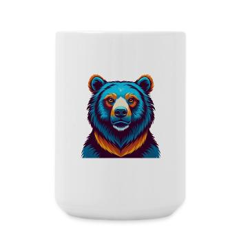 Bear Colorful Kawaii Cartoon Character Clipart - Large Mug 440 ml - white - Front