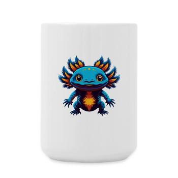 Axolotl Bunte Kawaii Cartoon Figur Clipart - Große Tasse 440 ml - Weiß - Vorne