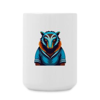 Anteater Colorful Kawaii Cartoon Character Clipart - Large Mug 440 ml - white - Front