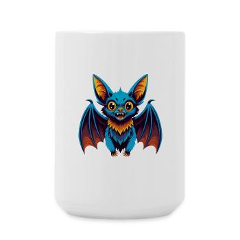 Chauve-souris coloré Kawaii dessin animé Personnage Clipart - Grande tasse 440 ml - blanc - Devant