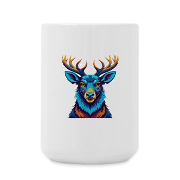 Elk Colorful Kawaii Cartoon Character Clipart - Large Mug 440 ml - white - Front