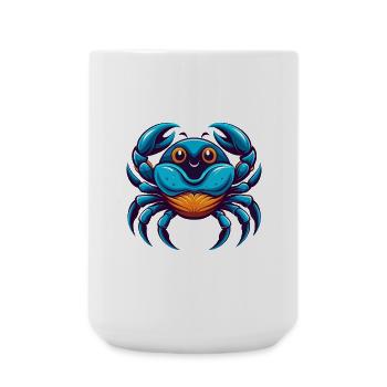 Crab Colorful Kawaii Cartoon Character Clipart - Large Mug 440 ml - white - Front