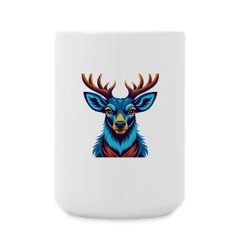 Hirsch Bunte Kawaii Cartoon Charakter Clipart - Große Tasse 440 ml - Weiß - Vorne