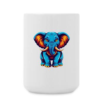 Elefant Bunte Kawaii Cartoon Figur Clipart - Große Tasse 440 ml - Weiß - Vorne