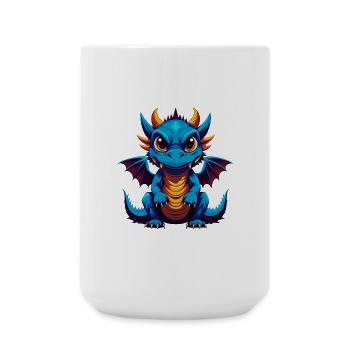 Drache Bunte Kawaii Cartoon Figur Clipart - Große Tasse 440 ml - Weiß - Vorne