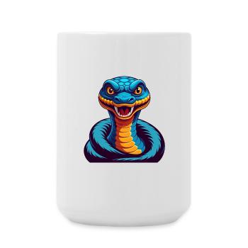 Anaconda coloré Kawaii Dessin animé Personnage Clipart - Grande tasse 440 ml - blanc - Devant