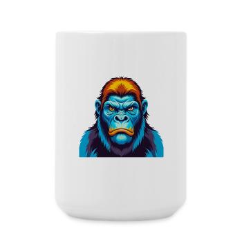 Gorille coloré Kawaii Dessin animé Personnage Clipart - Grande tasse 440 ml - blanc - Devant