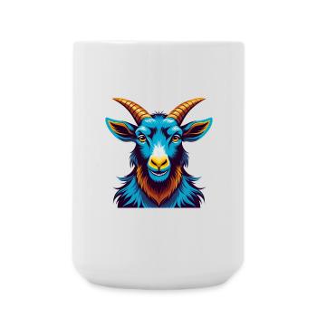 Chèvre coloré Kawaii Dessin animé Personnage Clipart - Grande tasse 440 ml - blanc - Devant