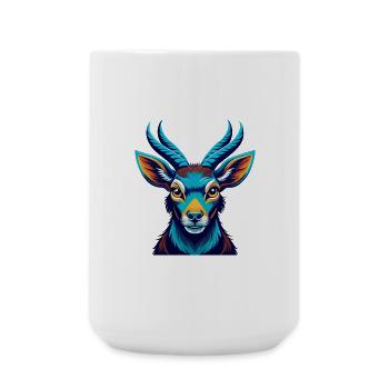 antilope coloré kawaii dessin animé personnage clipart - Grande tasse 440 ml - blanc - Devant