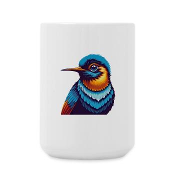 Kolibri Bunte Kawaii Cartoon Figur Haustier - Große Tasse 440 ml - Weiß - Vorne