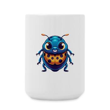 Marienkäfer Bunte Kawaii Cartoon Figur Clipart - Große Tasse 440 ml - Weiß - Vorne