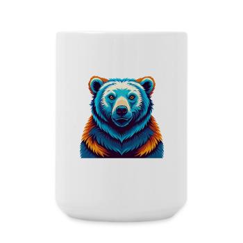 Eisbär Bunte Kawaii Cartoon Figur Haustier - Große Tasse 440 ml - Weiß - Vorne