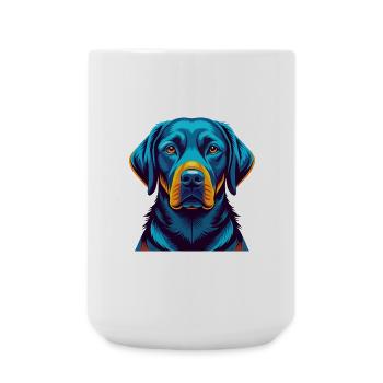 Labrador Retriever Chien Coloré Kawaii Dessin Animé Animal de compagnie - Grande tasse 440 ml - blanc - Devant