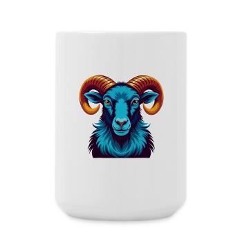 Ram coloré Kawaii Dessin animé Personnage Clipart - Grande tasse 440 ml - blanc - Devant