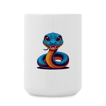 serpent coloré kawaii dessin animé personnage clipart - Grande tasse 440 ml - blanc - Devant