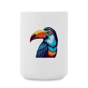 Toucan Colorful Kawaii Cartoon Character Clipart - Large Mug 440 ml - white - Front