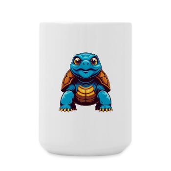 Schildkröte Bunte Kawaii Cartoon Figur Clipart - Große Tasse 440 ml - Weiß - Vorne