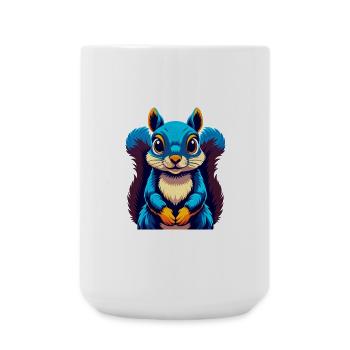 Squirrel Colorful Kawaii Cartoon Character Clipart - Large Mug 440 ml - white - Front