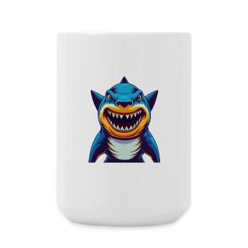 Shark Colorful Kawaii Cartoon Character Clipart - Large Mug 440 ml - white - Front