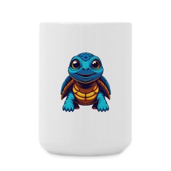Schildkröte Bunte Kawaii Cartoon Figur Clipart - Große Tasse 440 ml - Weiß - Vorne