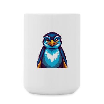 Pingouin coloré Kawaii Dessin animé Personnage Clipart - Grande tasse 440 ml - blanc - Devant