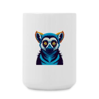 Lemur Colorful Kawaii Cartoon Character Clipart - Large Mug 440 ml - white - Front