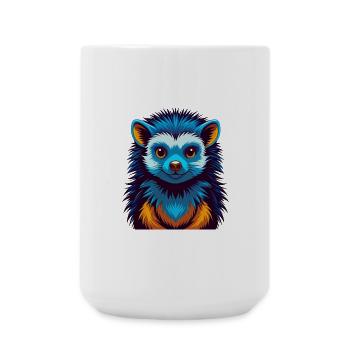 hérisson coloré Kawaii Dessin animé Personnage Clipart - Grande tasse 440 ml - blanc - Devant