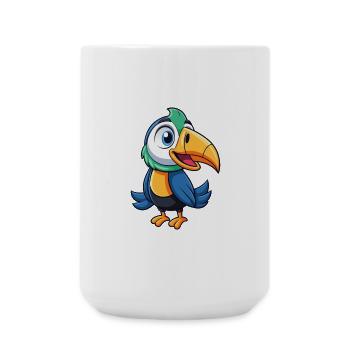 Toucan Cute Cartoon Character Kawaii Clipart - Large Mug 440 ml - white - Front