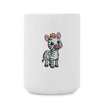 Zebra Niedliche Zeichentrickfigur Kawaii Clipart - Große Tasse 440 ml - Weiß - Vorne