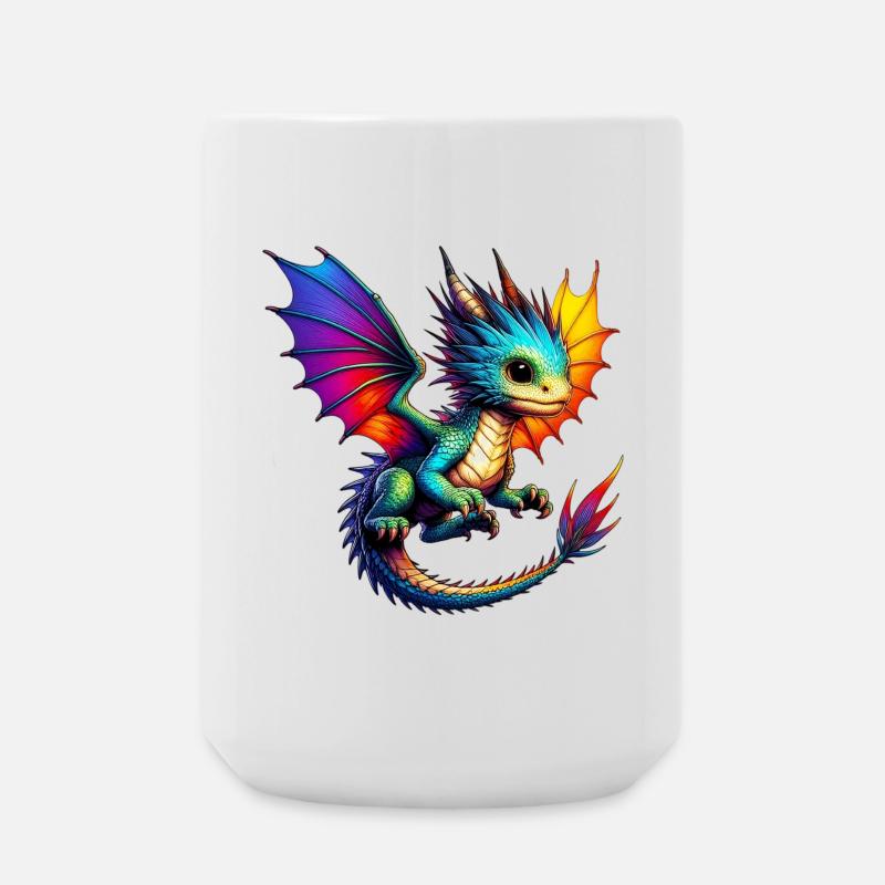 Drache - Große Tasse 440 ml - Weiß