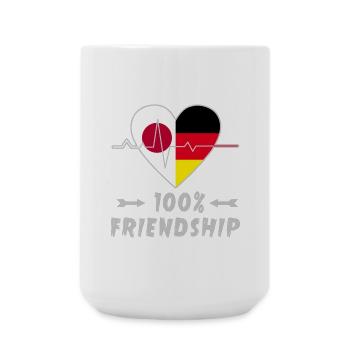 100 % amitié entre le Japon et l'Allemagne - Grande tasse 440 ml - blanc - Devant