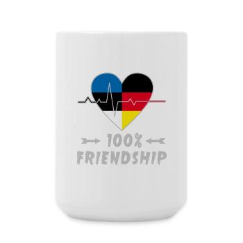 Estonia and Germany 100% friendship - Large Mug 440 ml - white - Front