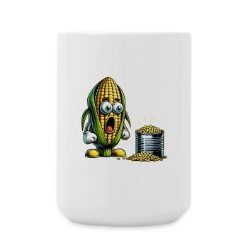 Lustiges Mais Design - Große Tasse 440 ml - Weiß - Vorne