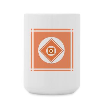 Geometrische Farbenspiele  - Große Tasse 440 ml - Weiß - Vorne