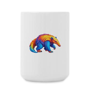 Anteater Colorful Kawaii Cartoon Character Clipart - Large Mug 440 ml - white - Front