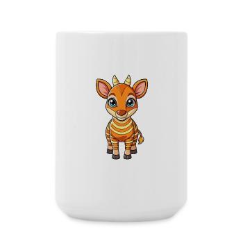 Okapi Cute Cartoon Character Kawaii Clipart - Large Mug 440 ml - white - Front