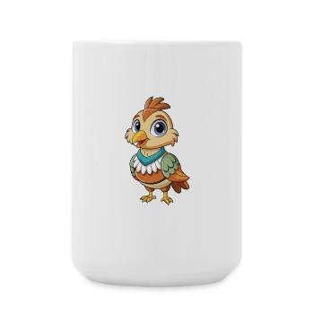 perdrix mignon personnage de dessin animé Kawaii Clipart - Grande tasse 440 ml - blanc - Devant