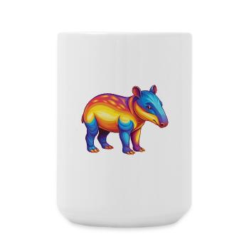 Tapir Bunte Kawaii Cartoon Figur Clipart - Große Tasse 440 ml - Weiß - Vorne