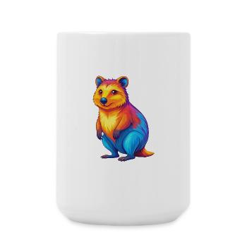 Quokka Colorful Kawaii Cartoon Character Clipart - Large Mug 440 ml - white - Front