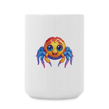 Spinne Bunte Kawaii Cartoon Figur Clipart - Große Tasse 440 ml - Weiß - Vorne
