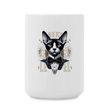 Cornish Rex Anzug Next Level Katze Geschenk - Große Tasse 440 ml - Weiß - Vorne