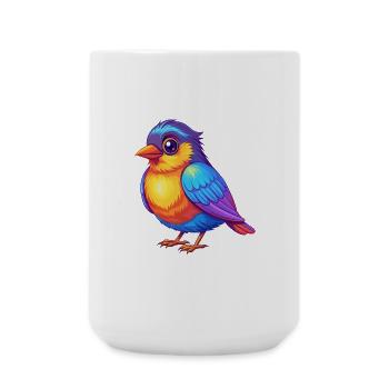 Bulbul coloré Kawaii personnage de dessin animé oiseau - Grande tasse 440 ml - blanc - Devant