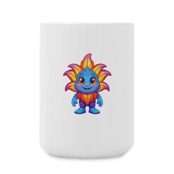 Sea Lily Colorful Kawaii Cartoon Sea Animal - Large Mug 440 ml - white - Front