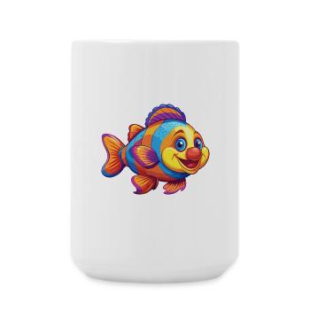 Clown Loach Colorful Kawaii Cartoon Sea Animal - Large Mug 440 ml - white - Front