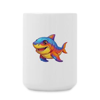 Cookiecutter Hai Bunte Kawaii Cartoon Clipart - Große Tasse 440 ml - Weiß - Vorne