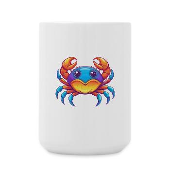 Crab Colorful Kawaii Cartoon Sea Animal - Large Mug 440 ml - white - Front