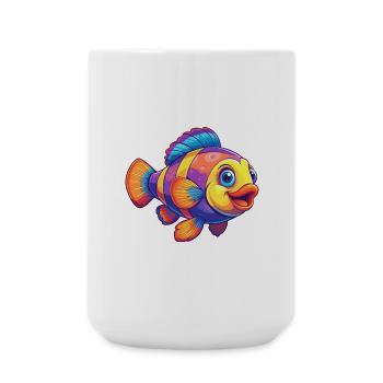 Clownfish Colorful Kawaii Cartoon Sea Animal - Large Mug 440 ml - white - Front