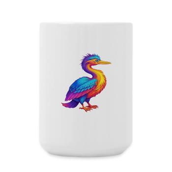 Anhinga Bunte Kawaii Cartoon Figur Vogel - Große Tasse 440 ml - Weiß - Vorne