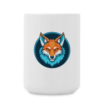 Coyote mignon kawaii dessin animé clipart animal de compagnie logo - Grande tasse 440 ml - blanc - Devant